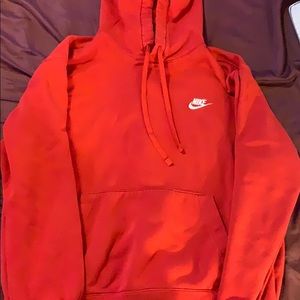 Red Nike Logo Hoodie